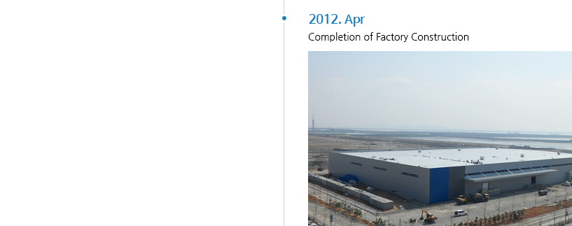 2012. Apr : Completion of Factory Construction